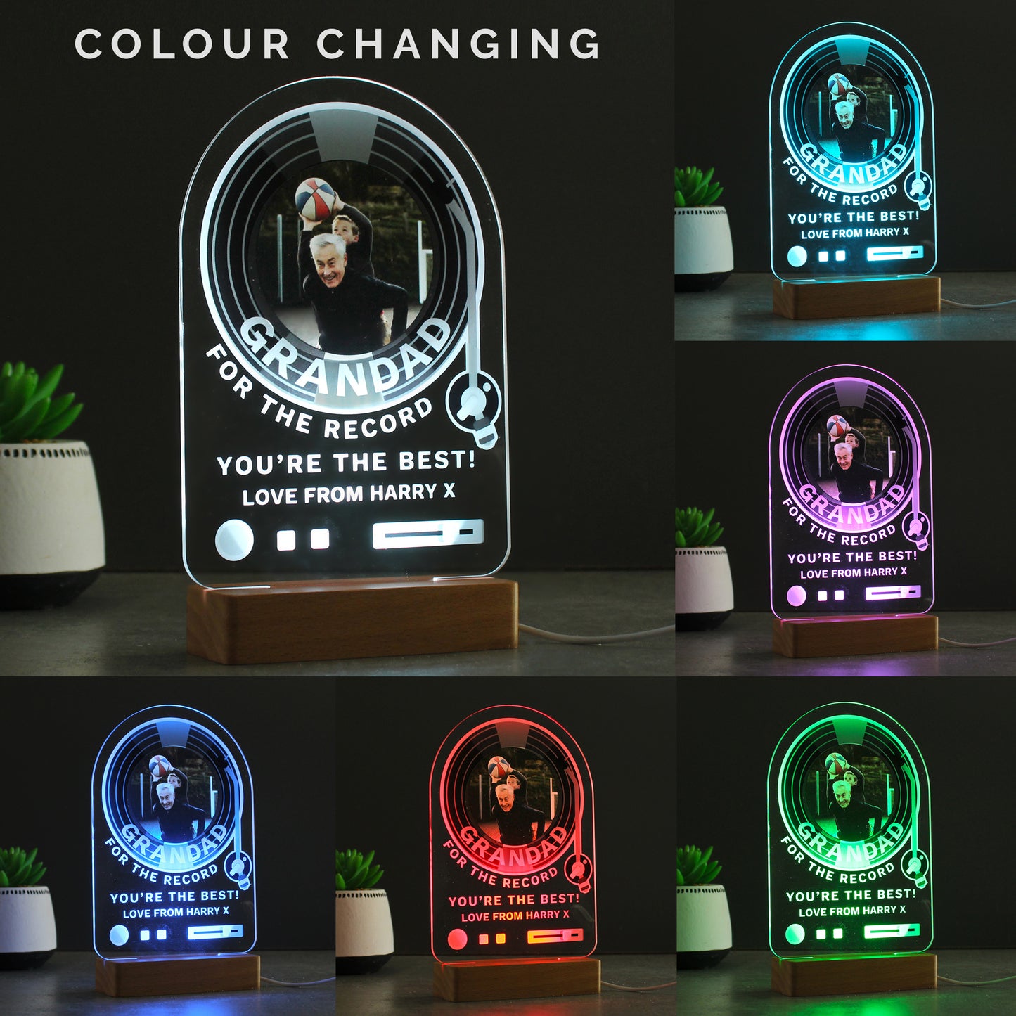 Personalised “For The Record, You’re The Best” LED Nightlight - UPLOAD YOUR OWN PHOTO! - Violet Belle Gifts - Personalised “For The Record, Your The Best” LED Nightlight - UPLOAD YOUR OWN PHOTO!