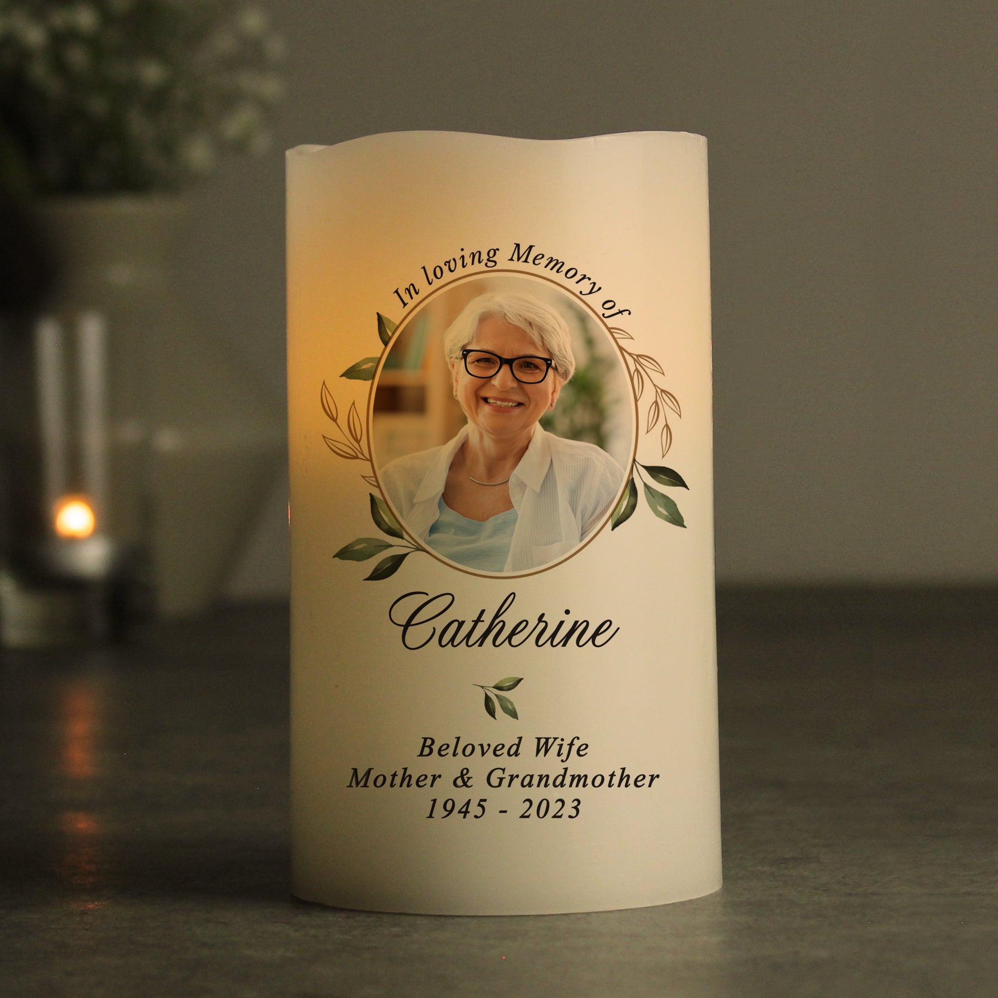 Personalised Memorial LED Pilar Candle - UPLOAD YOUR OWN PHOTO! - Violet Belle Gifts - Personalised Memorial LED Pilar Candle - UPLOAD YOUR OWN PHOTO!