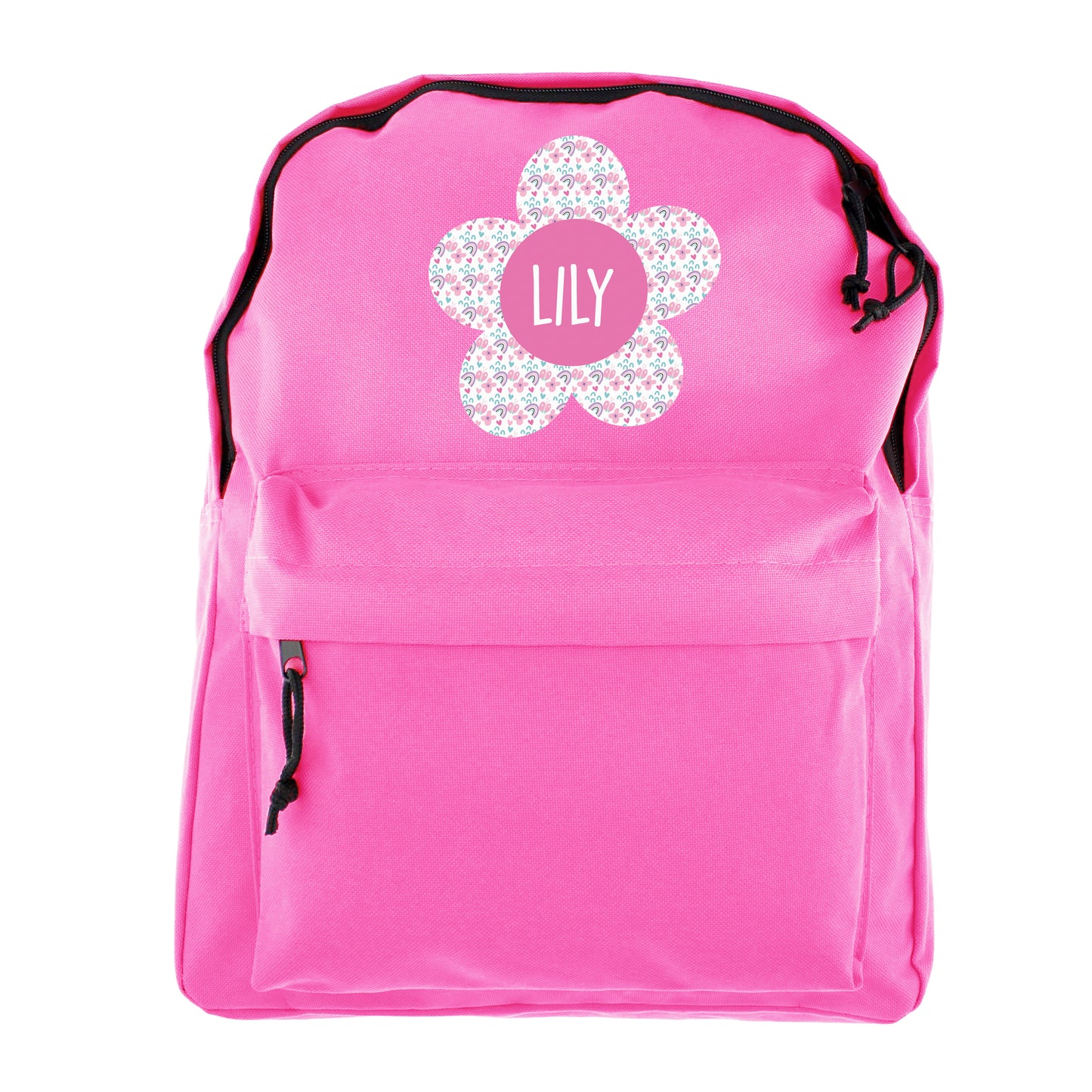 Personalised Pink Flower Backpack