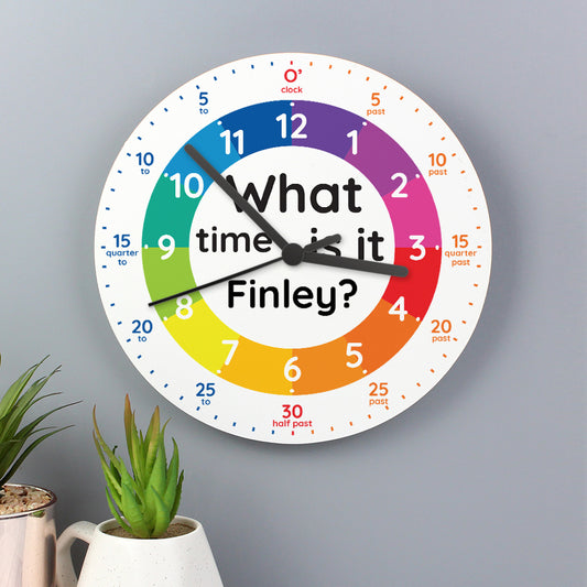 Personalised “What Time Is It” Wooden Wall Clock - Violet Belle Gifts - Personalised “What Time Is It” Wooden Wall Clock