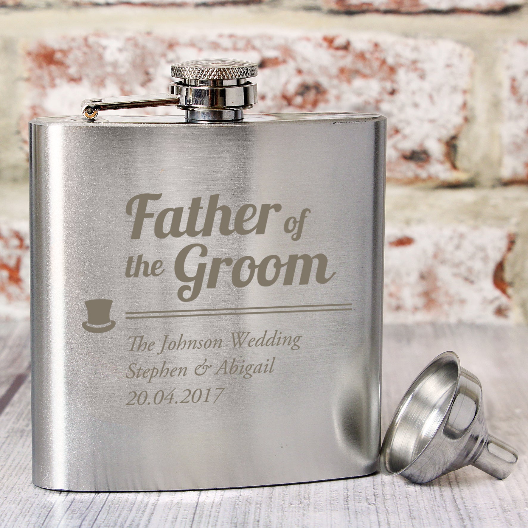 Personalised Father Of The Groom Hip Flask - Violet Belle Gifts - Personalised Father Of The Groom Hip Flask