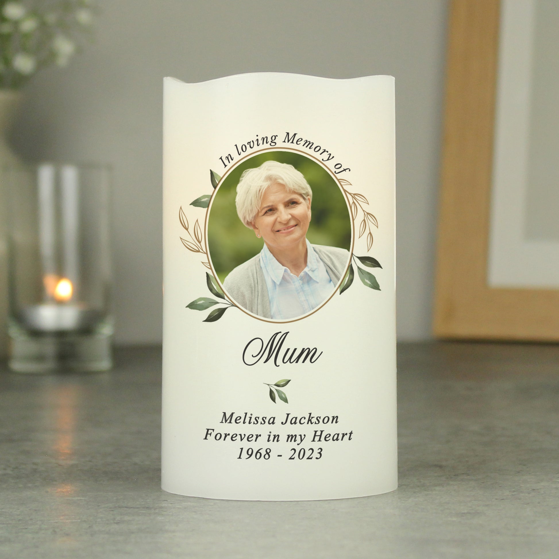 Personalised Memorial LED Pilar Candle - UPLOAD YOUR OWN PHOTO! - Violet Belle Gifts - Personalised Memorial LED Pilar Candle - UPLOAD YOUR OWN PHOTO!