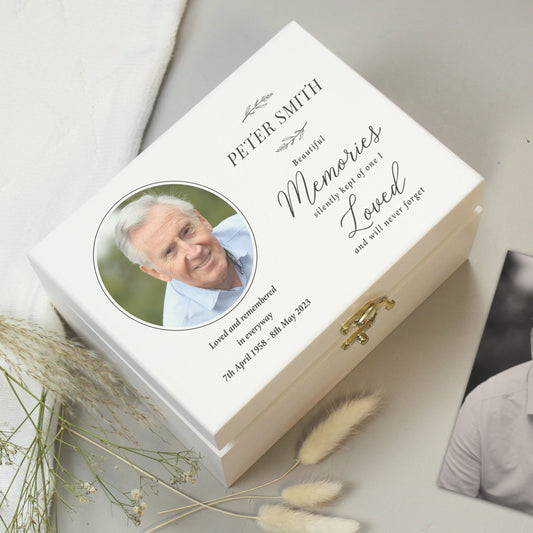 Personalised Memorial Wooden Keepsake Box - Violet Belle Gifts - Personalised Memorial Wooden Keepsake Box