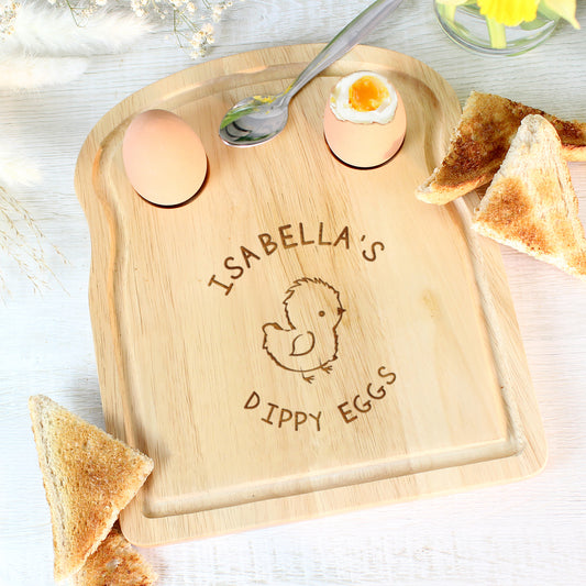 Personalised Wooden Dippy Egg & Toast Board - Violet Belle Gifts - Personalised Wooden Egg & Toast Board