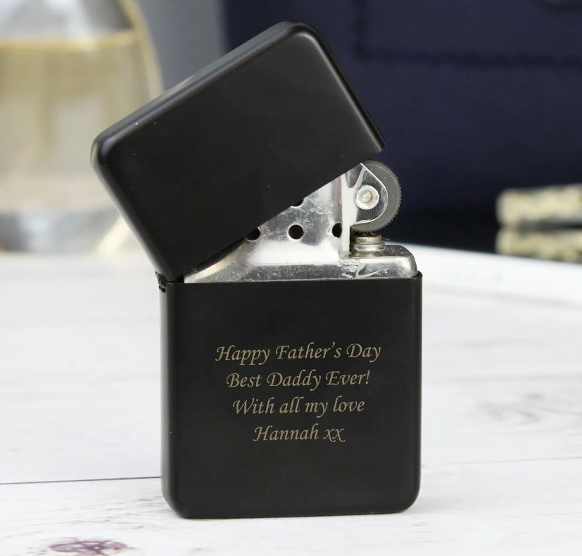 Personalised Black Lighter - Violet Belle Gifts - Personalised engraved lighter