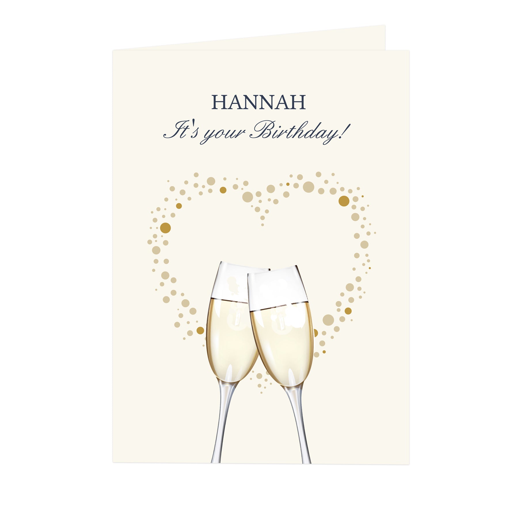 Personalised Gold Champagne Celebration Card - FREE STANDARD UK DELIVERY! - Violet Belle Gifts - Personalised Celebration Card
