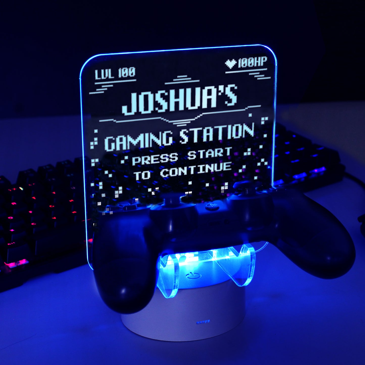 Personalised LED Gaming Controller Stand - Violet Belle Gifts - Personalised LED Gaming Controller Stand