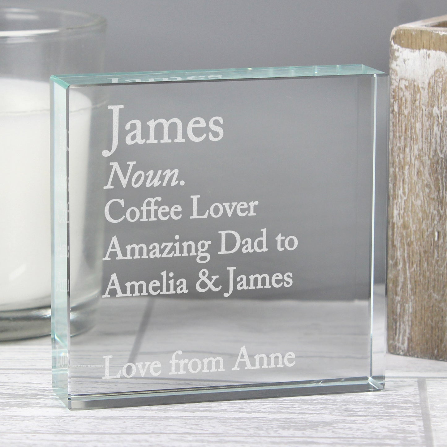 Personalised Dictionary Definition Crystal - Violet Belle Gifts - Personalised Token For Dad