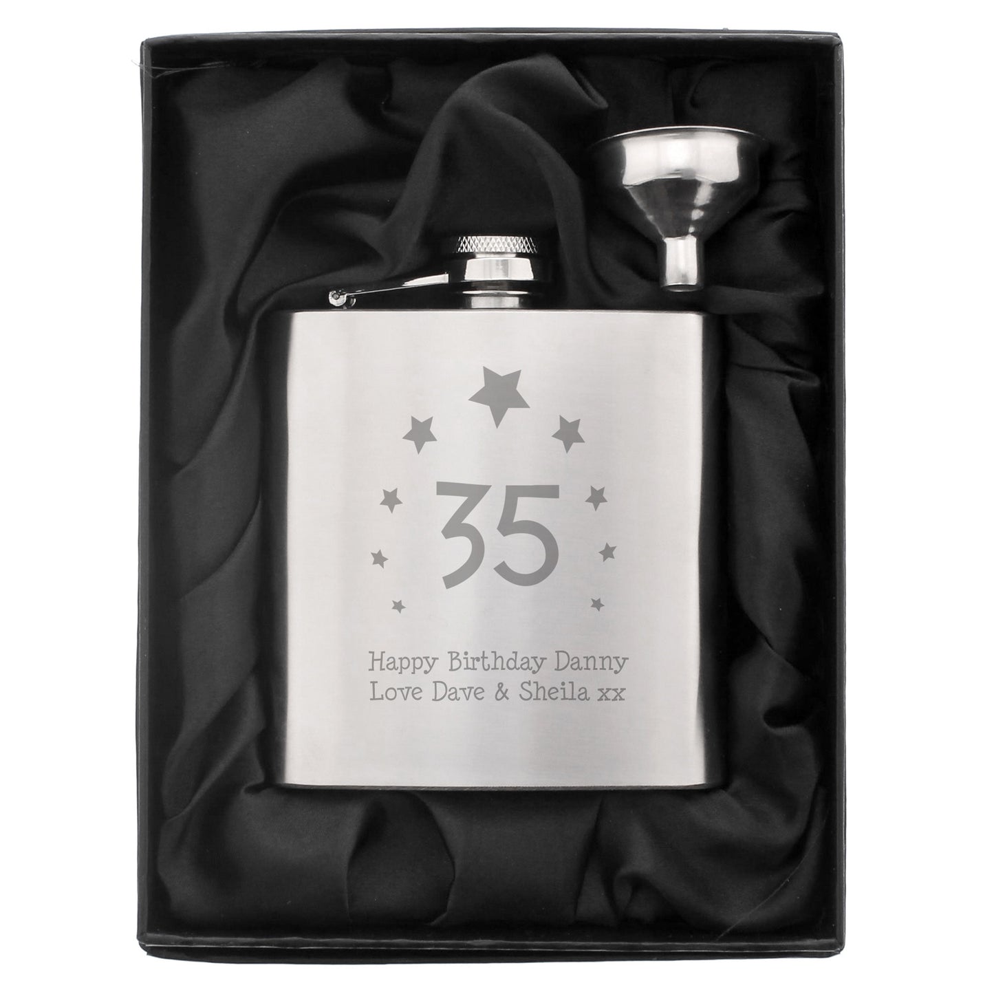 Personalised 6oz Hip Flask - Violet Belle Gifts - Personalised Hip Flask