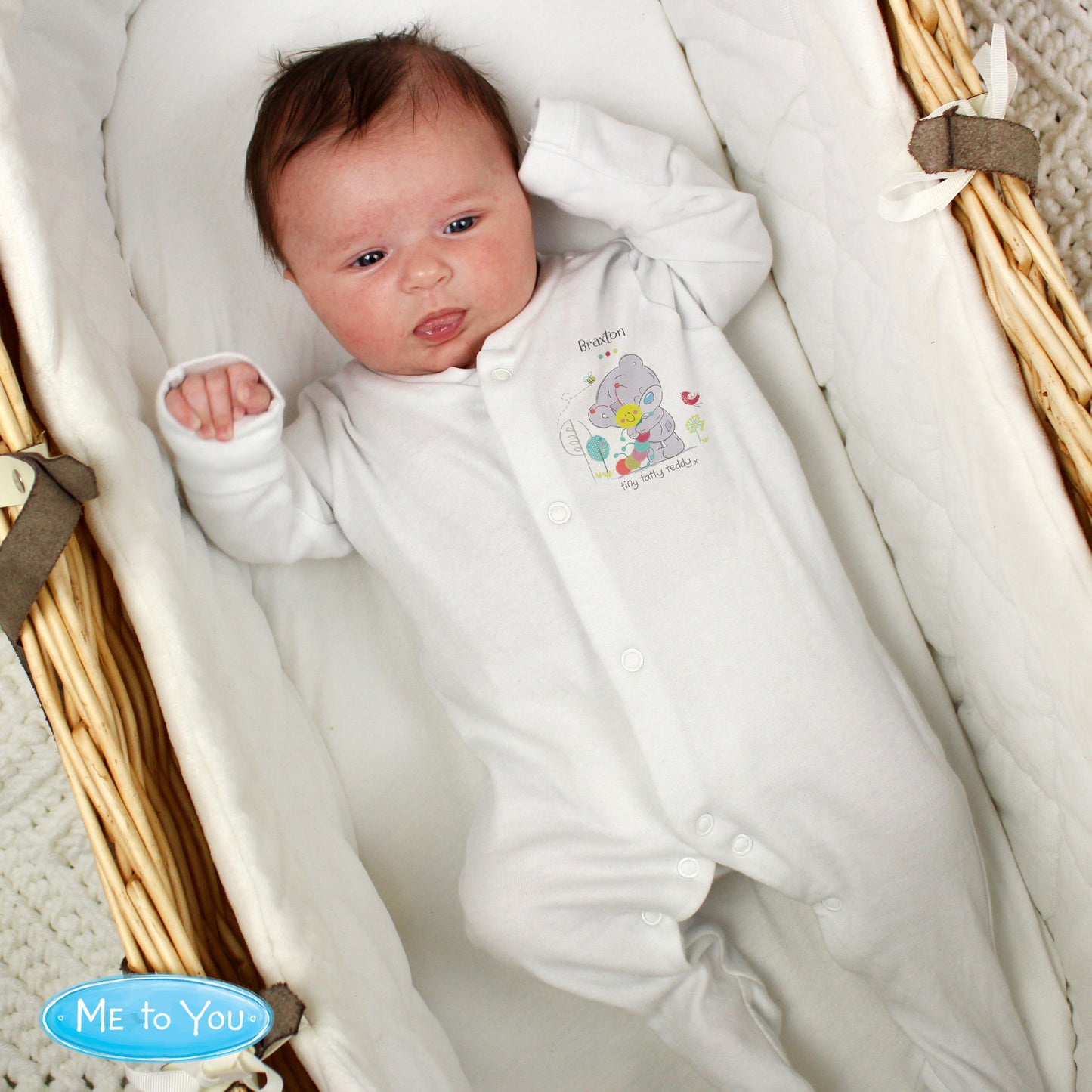 Personalised Babygrow 0-3 Months - Tatty Teddy “Cuddle” - Violet Belle Gifts - Personalised Babygrow 0-3 Months - Tatty Teddy Cuddle