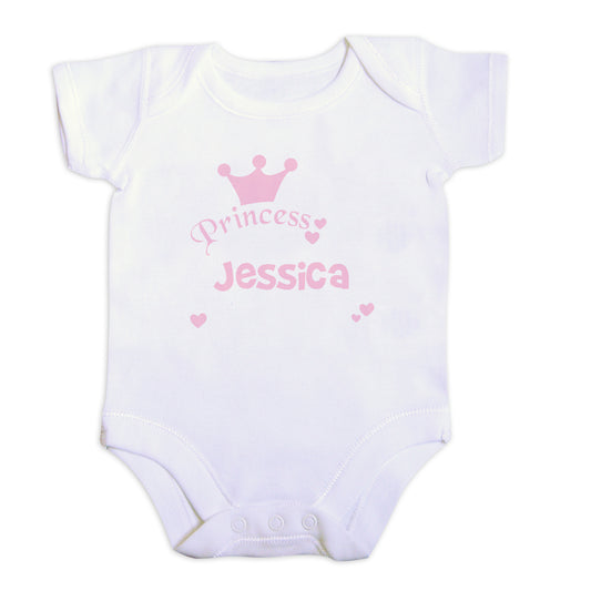 Personalised Baby Vest 0-3 Months - Prince/Princess - Violet Belle Gifts - 