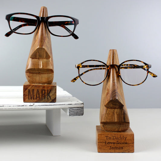 Personalised Acacia Wooden Glasses Holder - Violet Belle Gifts - Personalised Acacia Wooden Glasses Holder