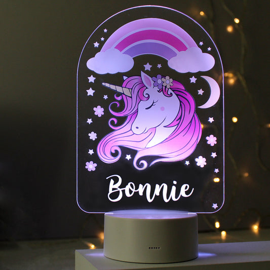 Personalised Unicorn Colour Changing LED Night Light - Violet Belle Gifts - Personalised Unicorn Colour Changing LED Night Light