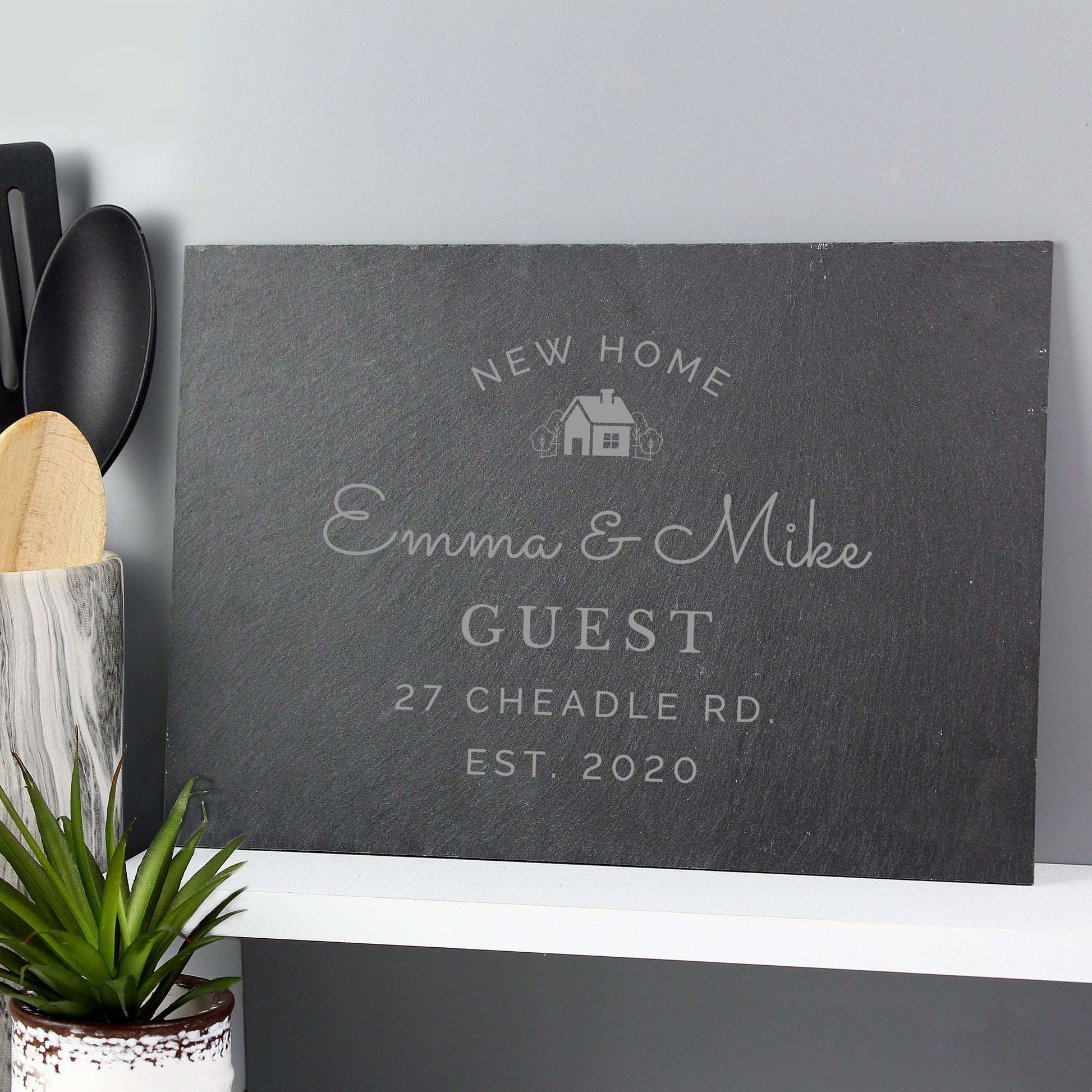 Personalised “New Home” Slate Placemat - Violet Belle Gifts - Personalised New Home Slate Gift