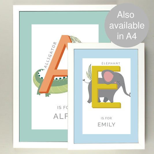 Personalised Animal Framed Print A3/A4 - Violet Belle Gifts - Personalised Framed Animal Name Print A3/A4
