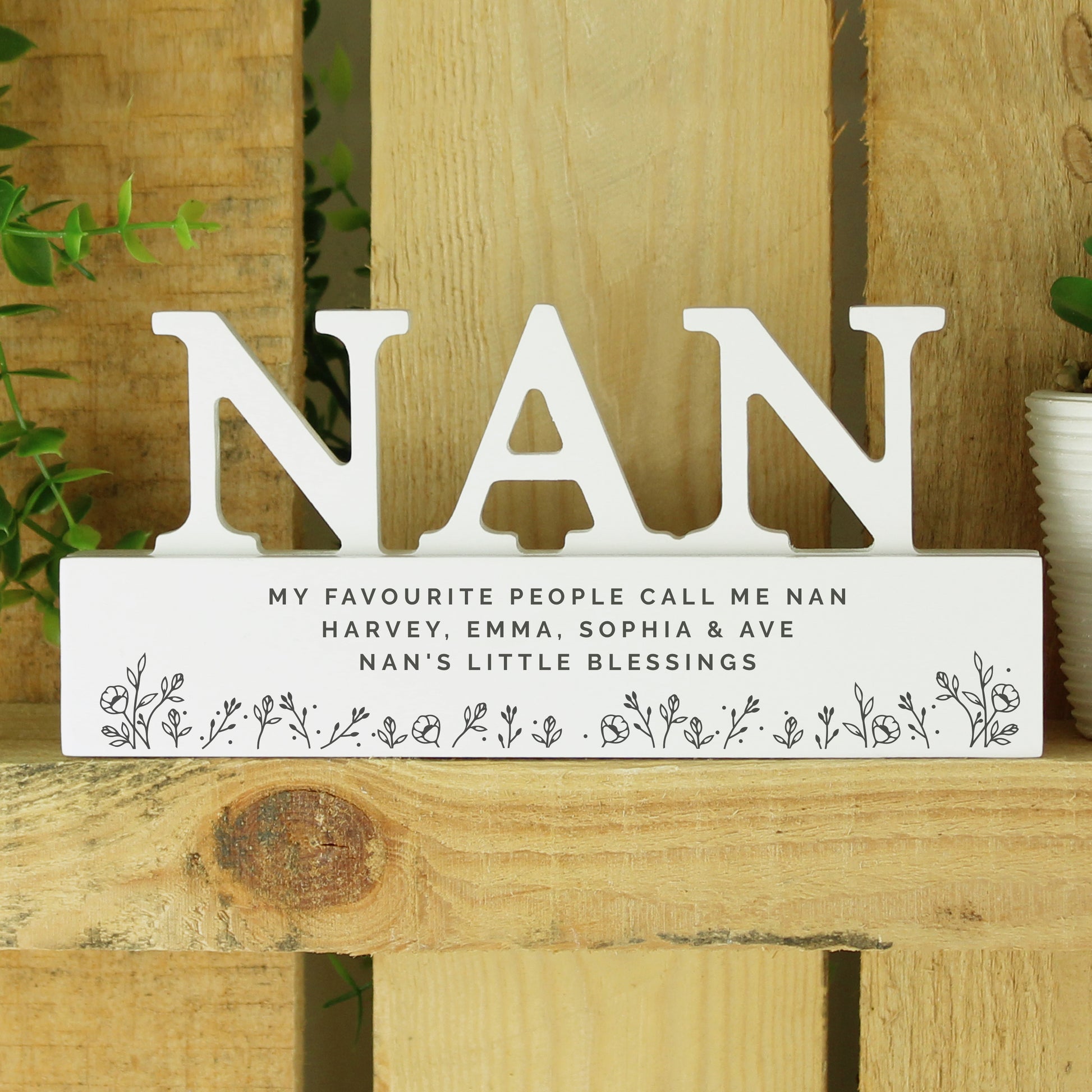 Personalised Wooden Nan Ornament - Violet Belle Gifts - Personalised Wooden Nan Ornament