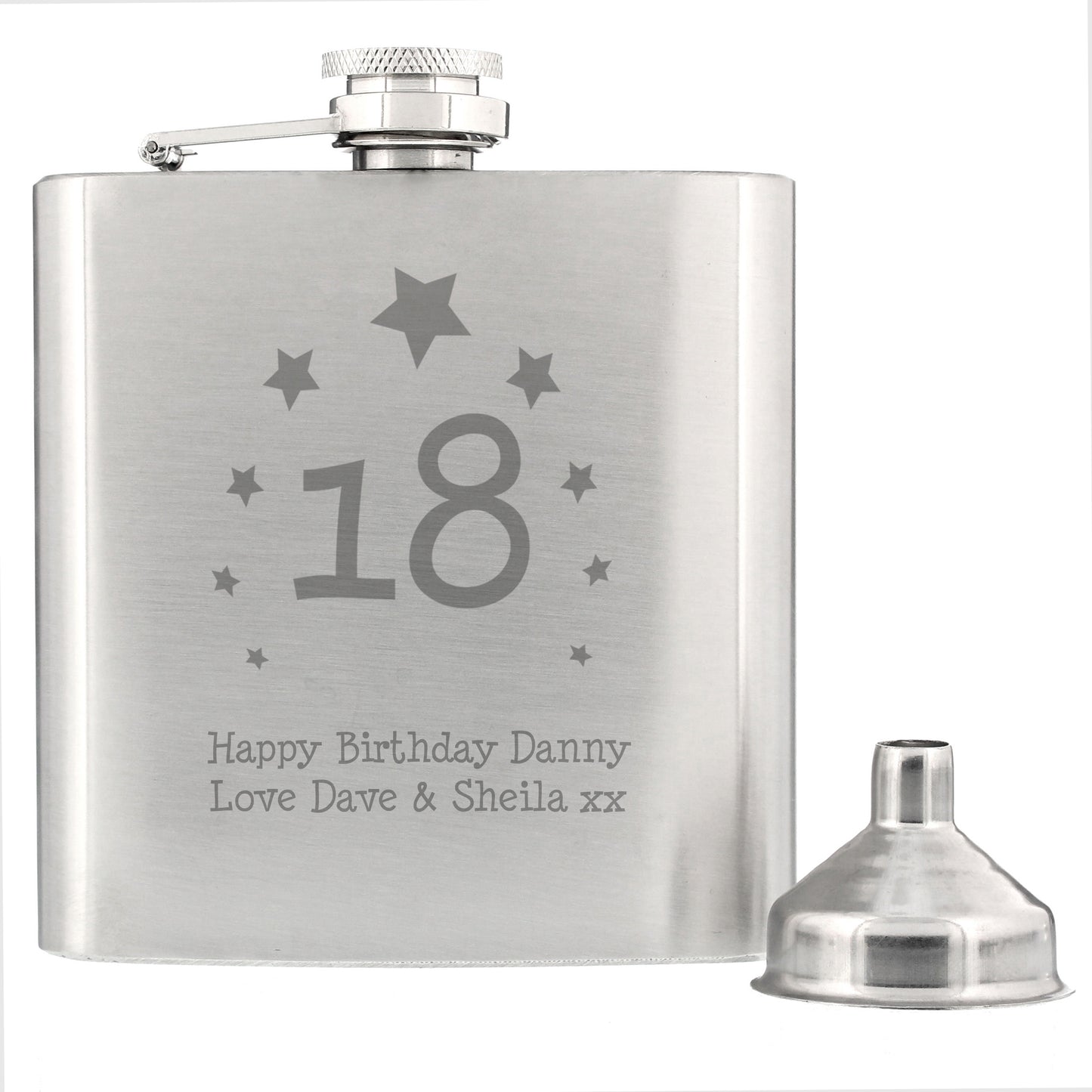 Personalised 6oz Hip Flask - Violet Belle Gifts - Personalised Hip Flask