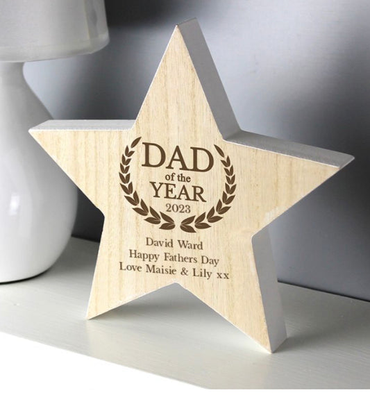 Dad Of The Year Award Novelty Trophy - Violet Belle Gifts - Personalised Gift Trophy for Dad