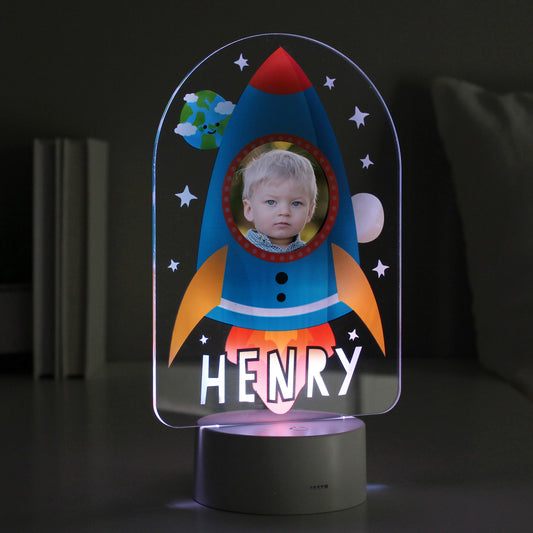 Personalised Colour Changing LED Rocket Night Light - UPLOAD YOUR OWN PHOTO! - Violet Belle Gifts - Personalised Colour Changing LED Rocket Night Light - UPLOAD YOUR OWN PHOTO!