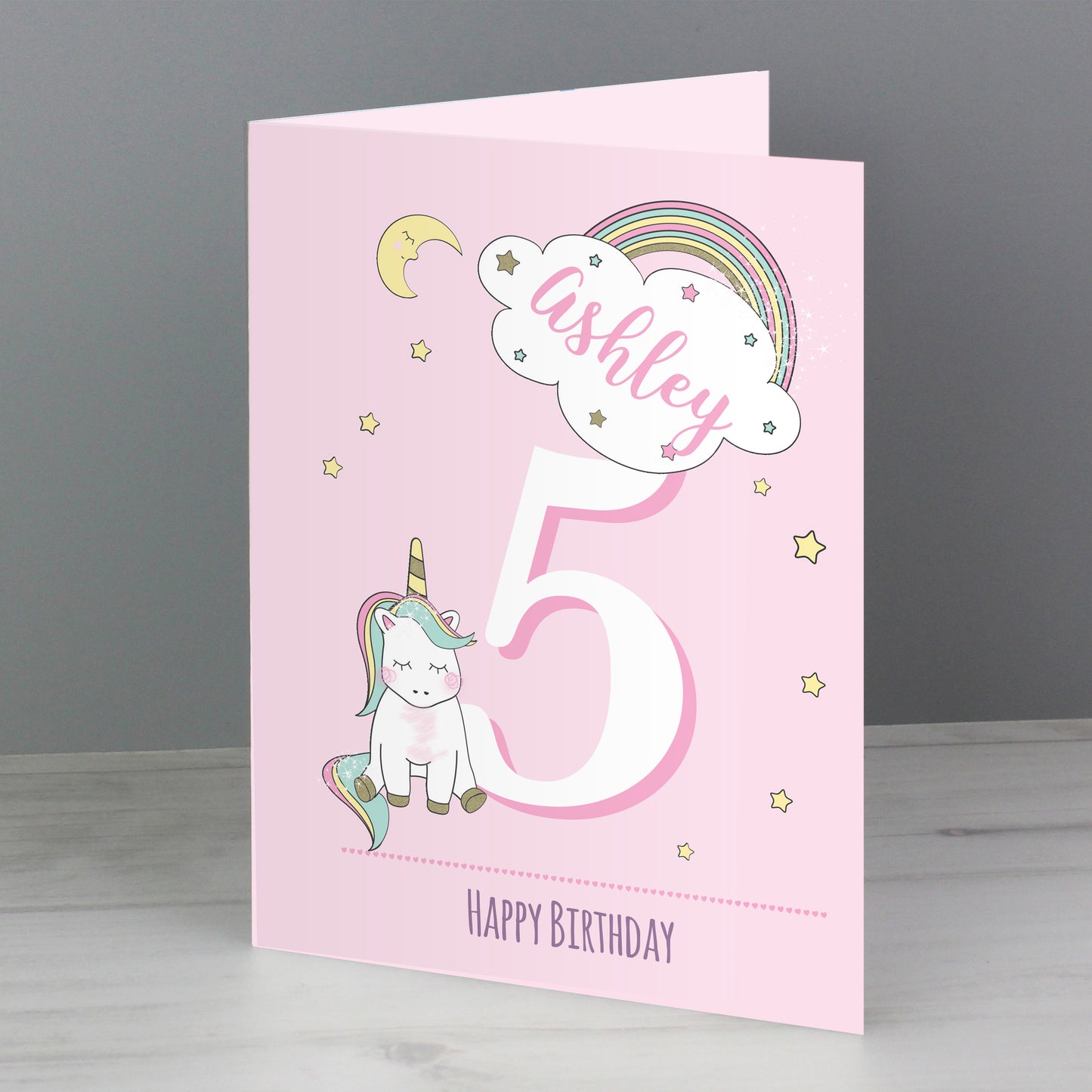 Personalised Baby Unicorn Birthday Card - FREE STANDARD UK DELIVERY! - Violet Belle Gifts - Personalised Greeting Card