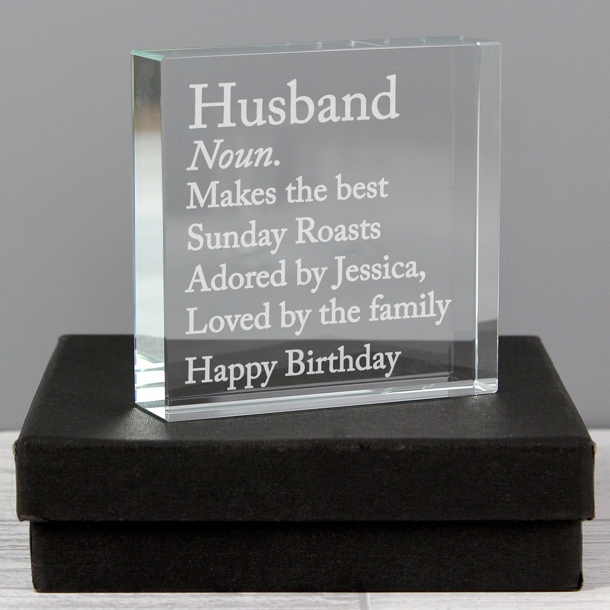 Personalised Dictionary Definition Crystal - Violet Belle Gifts - Personalised Token For Dad