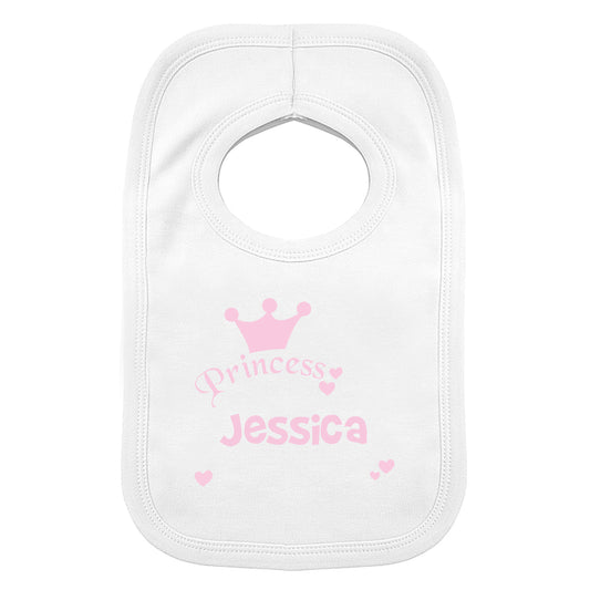 Personalised 0-3 Months Bib -Prince/Princess - Violet Belle Gifts - Personalised Prince/Princess Bib