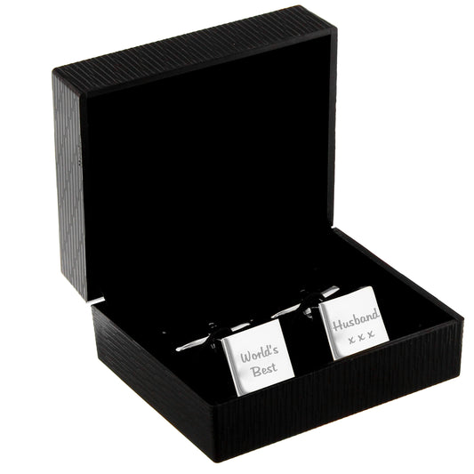 Personalised “Any Message” Cufflinks 2 Lines - Violet Belle Gifts - Personalised Cuff Links