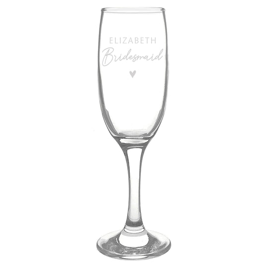 Personalised Flute Glass - Bridesmaid - Violet Belle Gifts - Personalised Flute Glass - Bridesmaid