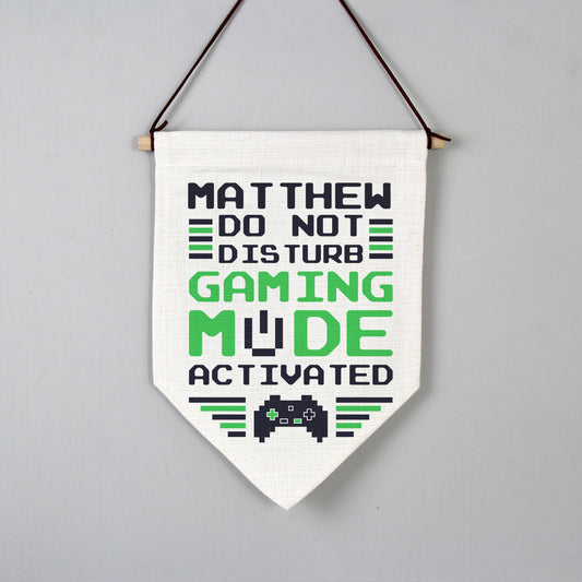 Personalised Gaming Mode Hanging Banner - Violet Belle Gifts - Personalised Gaming Mode Hanging Banner