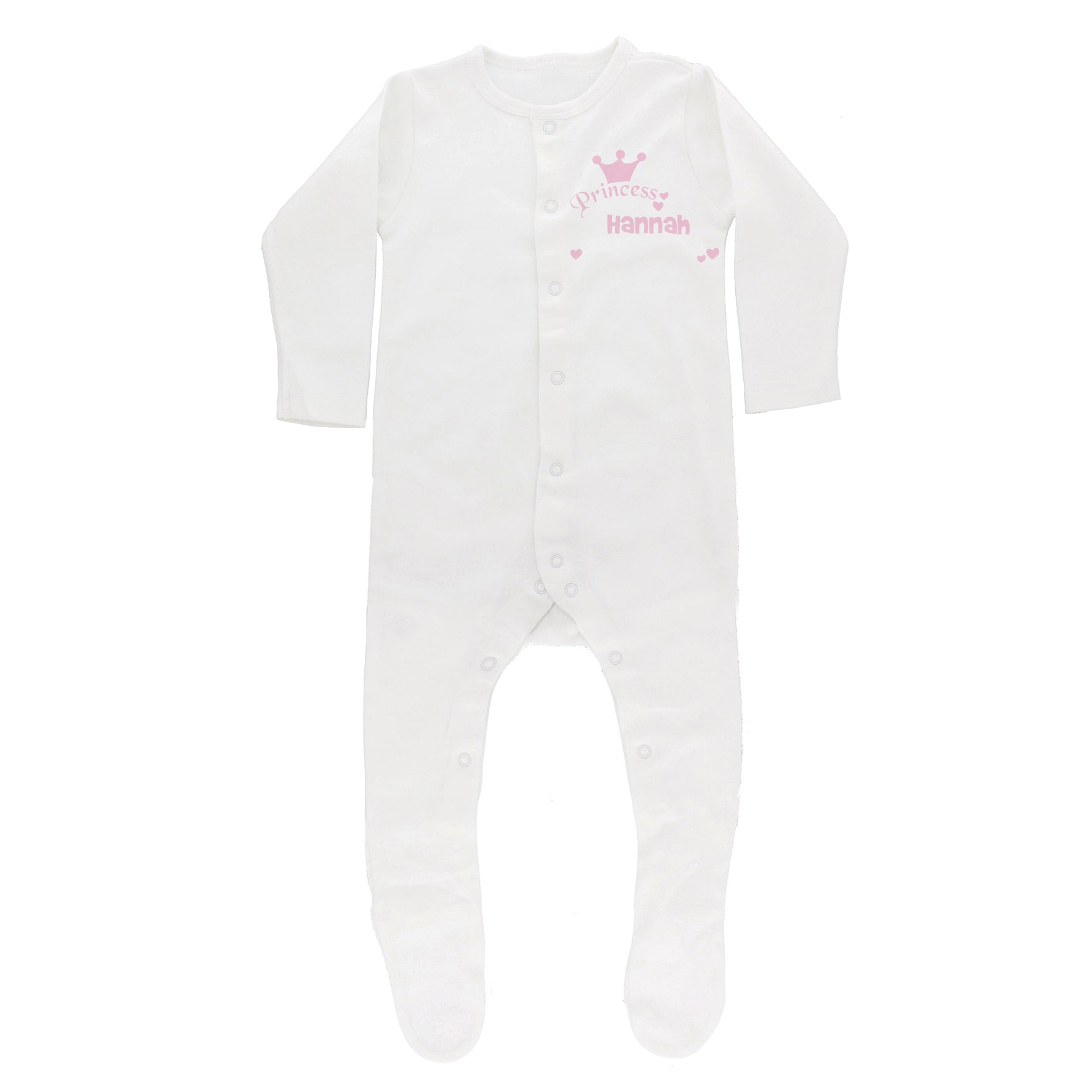 Personalised Babygrow 0-3 Months - Prince/Princess - Violet Belle Gifts - Personalised Babygrow 0-3 Months - Prince/Princess