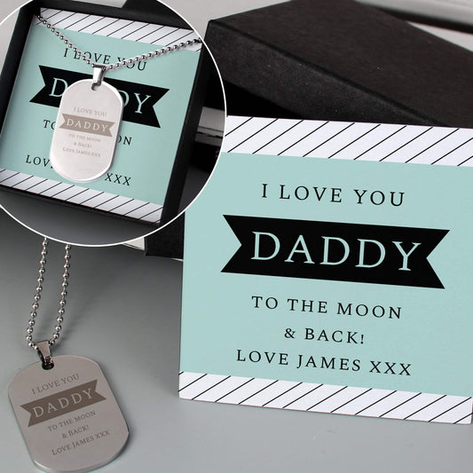 Personalised Dog Tag Necklace & Message Box - Violet Belle Gifts - Personalised Dog Tag Necklace