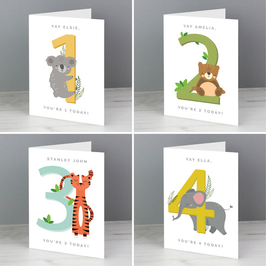 Personalised Safari Animal Birthday Card - FREE STANDARD UK DELIVERY! - Violet Belle Gifts - 