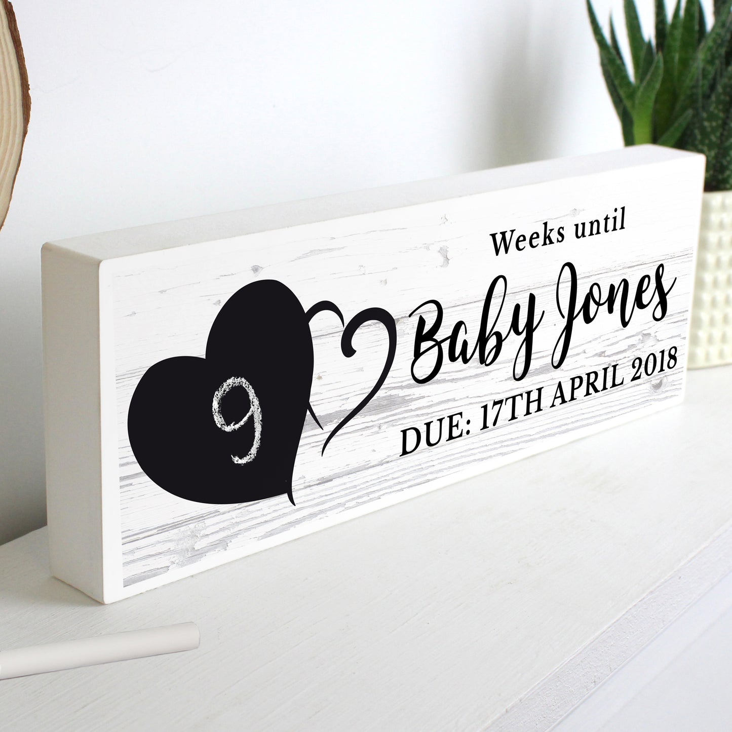 Personalised Countdown Block - Ideal for Weddings or Baby Due Date - Violet Belle Gifts - Personalised Countdown Block