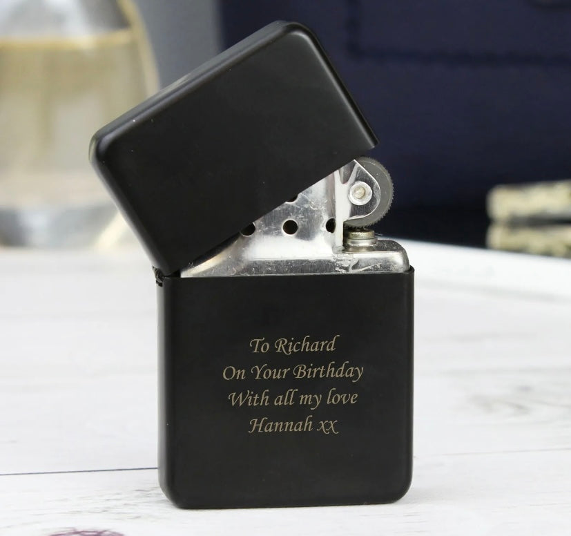 Personalised Black Lighter - Violet Belle Gifts - Personalised engraved lighter