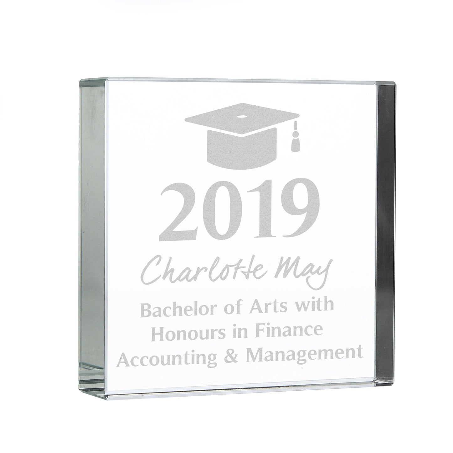 Personalised Graduation Crystal Token - Violet Belle Gifts - Personalised Graduation Crystal Token