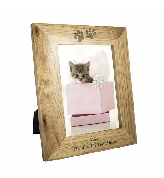 Personalised Wooden Paw Prints 5x7 Frame - Violet Belle Gifts - 