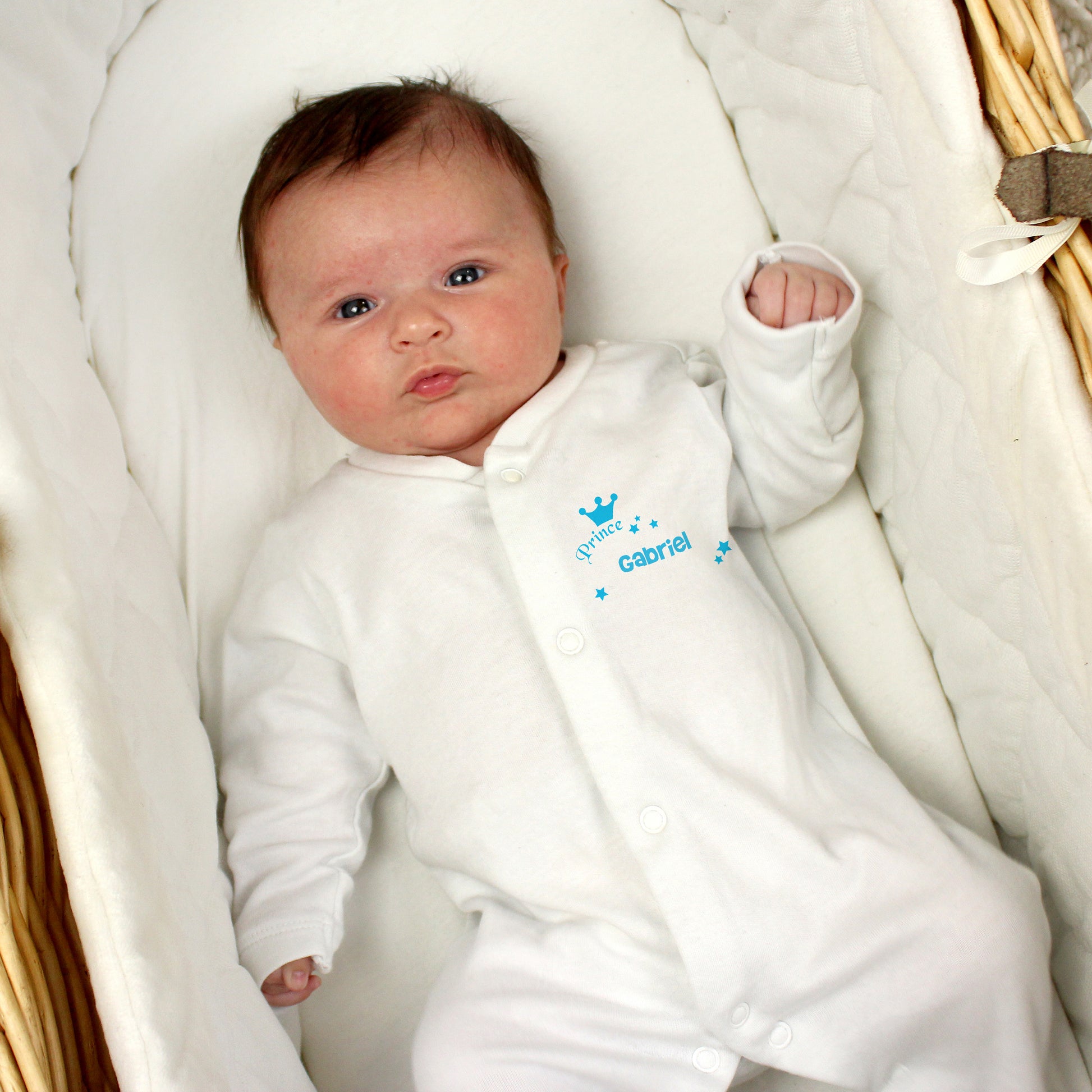 Personalised Babygrow 0-3 Months - Prince/Princess - Violet Belle Gifts - Personalised Babygrow 0-3 Months - Prince/Princess