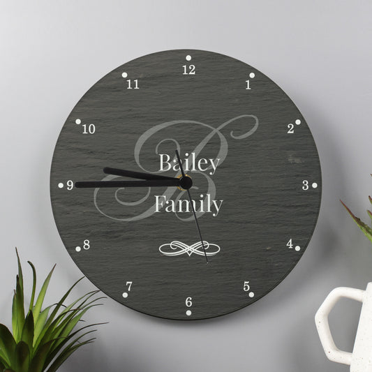 Personalised Family Glass Clock - Violet Belle Gifts - Personalised Family Wall Clock
