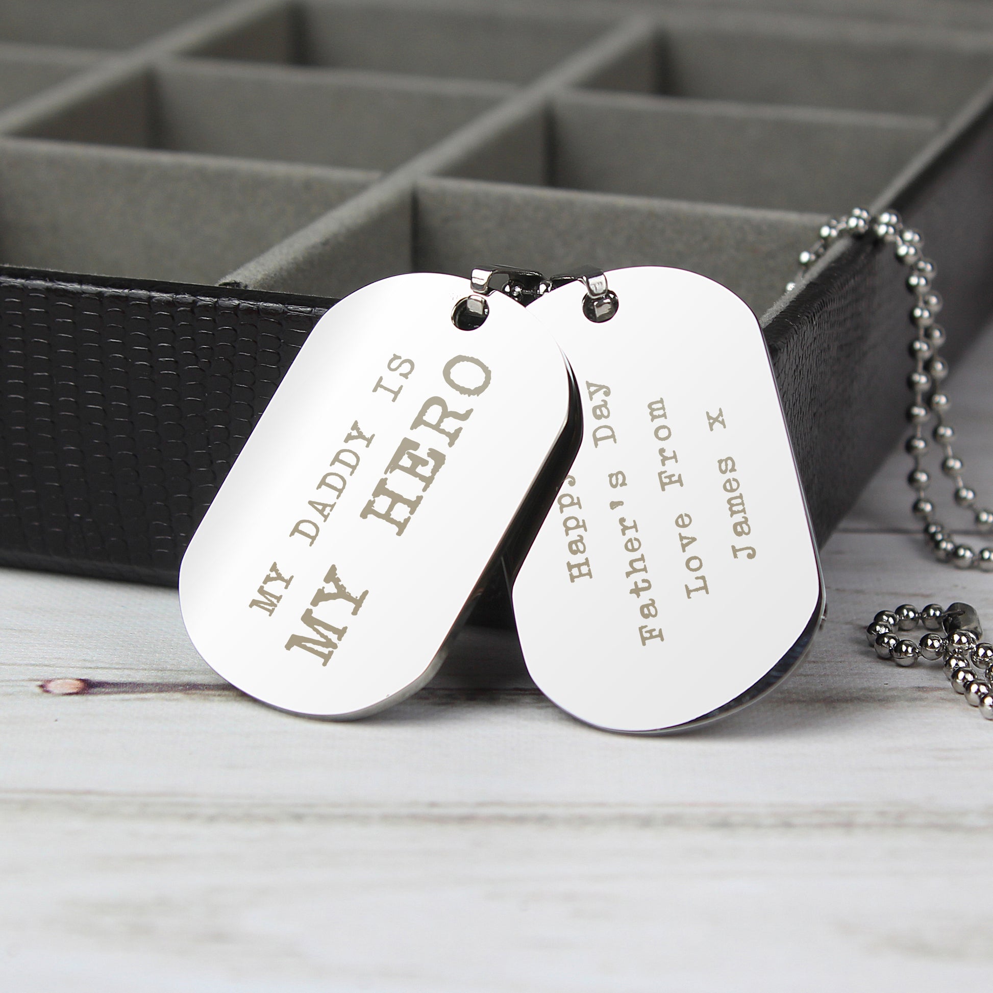 Personalised Double Dog Tag Necklace - Violet Belle Gifts - Personalised Engraved Double Dog Tag Necklace