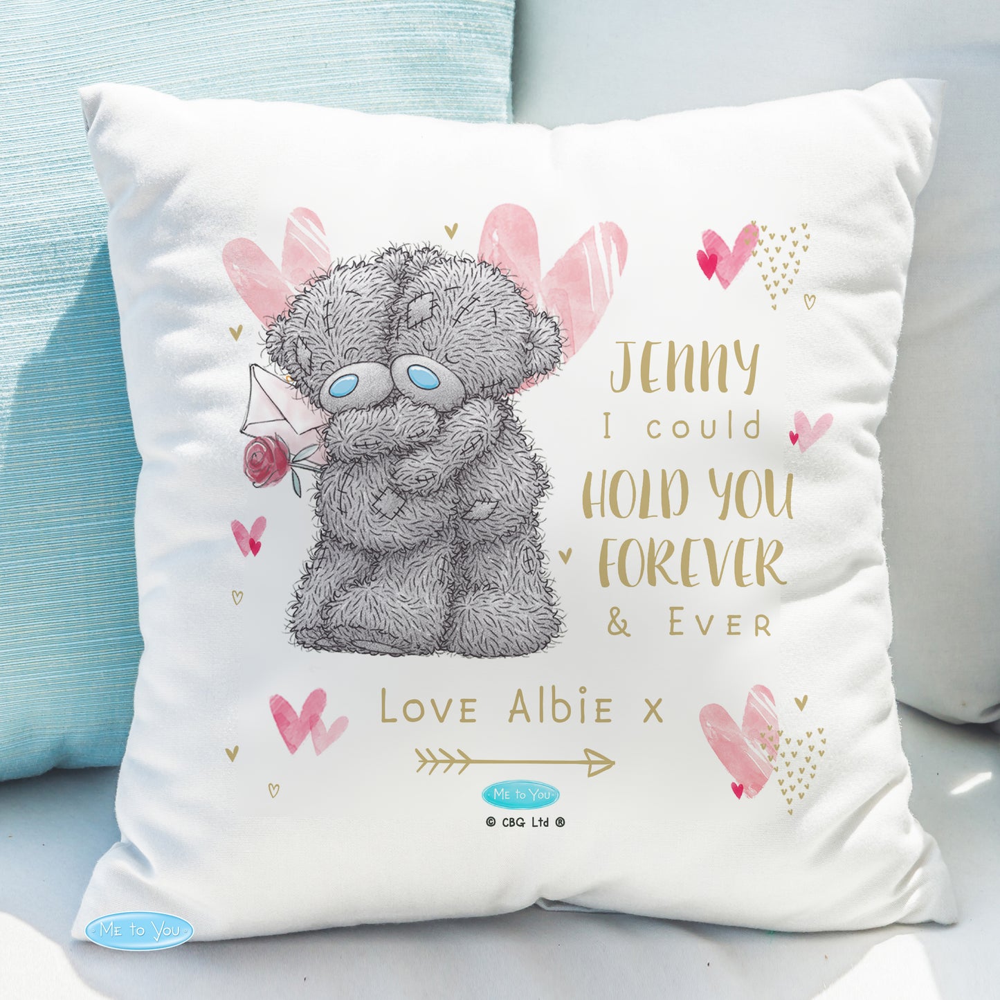 Personalised Me To You Cushion - Hold You Forever - Violet Belle Gifts - Personalised Me To You Cushion - Hold You Forever