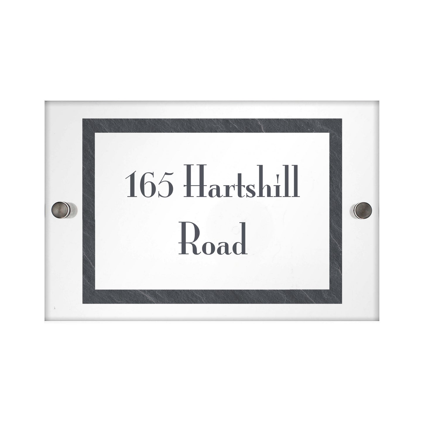 Personalised Door Number Plaque - Slate Outline - Violet Belle Gifts - Personalised Door Number Plaque - Slate Outline