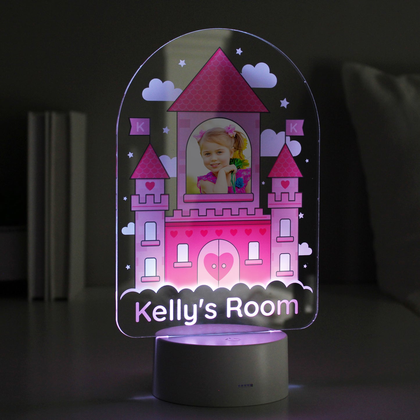 Personalised LED Colour Changing Light - Princess Castle - UPLOAD YOUR OWN PHOTO! - Violet Belle Gifts - Personalised LED Colour Changing Light - Princess Castle - UPLOAD YOUR OWN PHOTO!