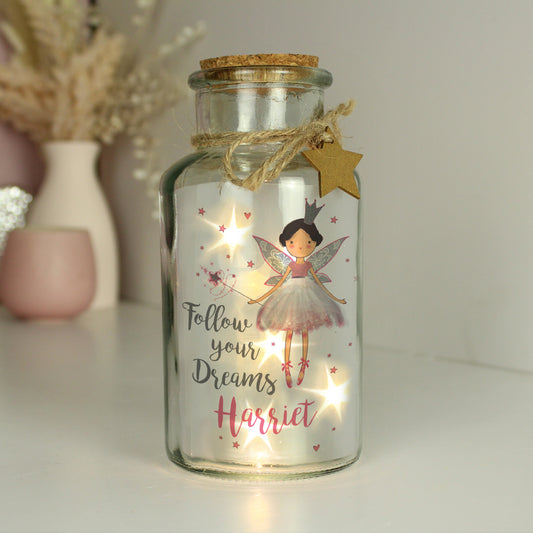 Personalised “Follow your dreams” LED Glass Jar Light - Violet Belle Gifts - Personalised “Follow your dreams” LED Glass Jar Light