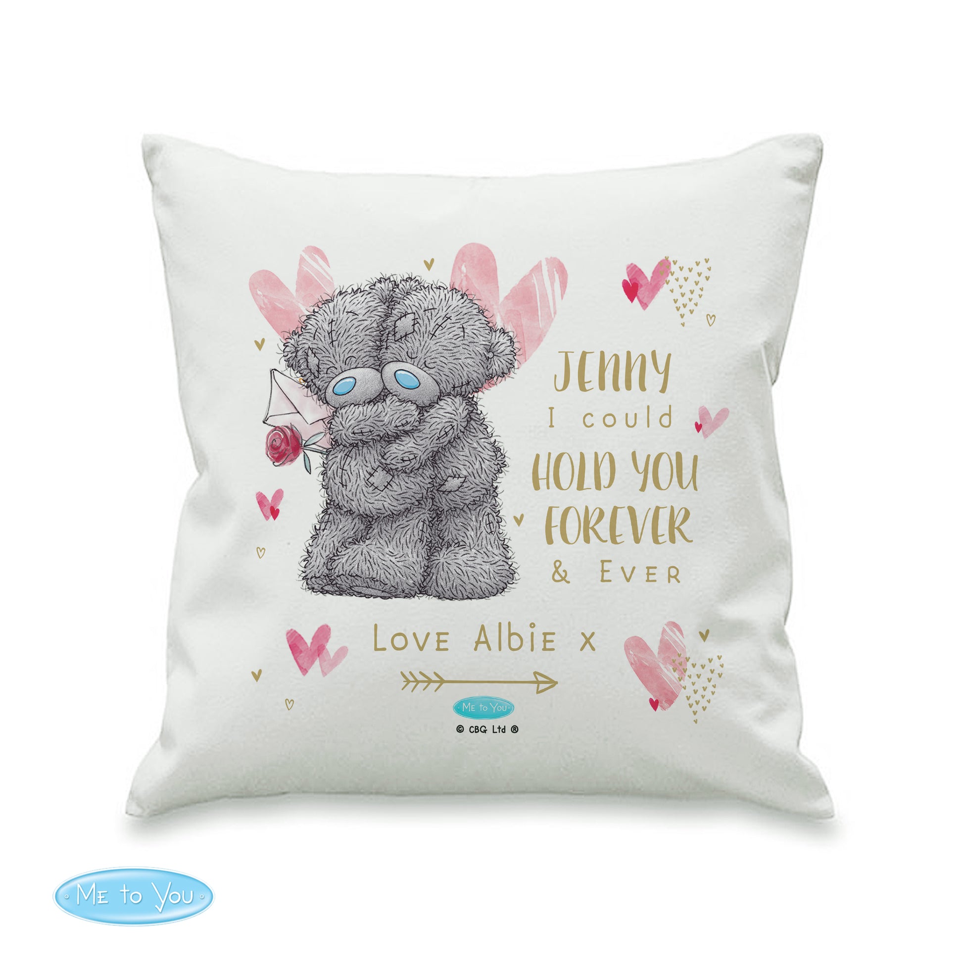 Personalised Me To You Cushion - Hold You Forever - Violet Belle Gifts - Personalised Me To You Cushion - Hold You Forever