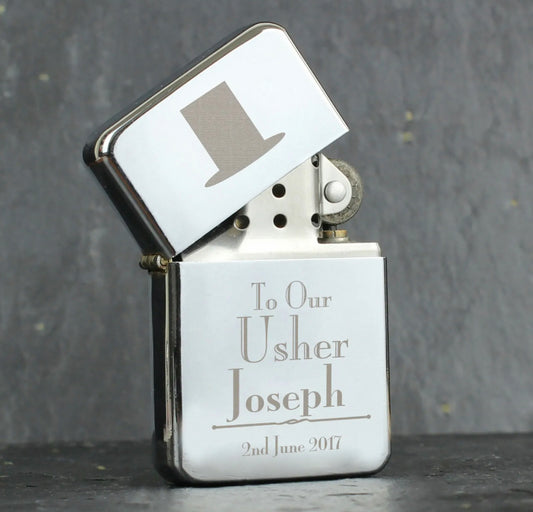 “Usher” Personalised Lighter - Violet Belle Gifts - Personalised Usher Lighter Wedding Gift