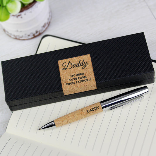 Personalised Cork Pen Set - Violet Belle Gifts - Personalised Pen & Case Gift Set