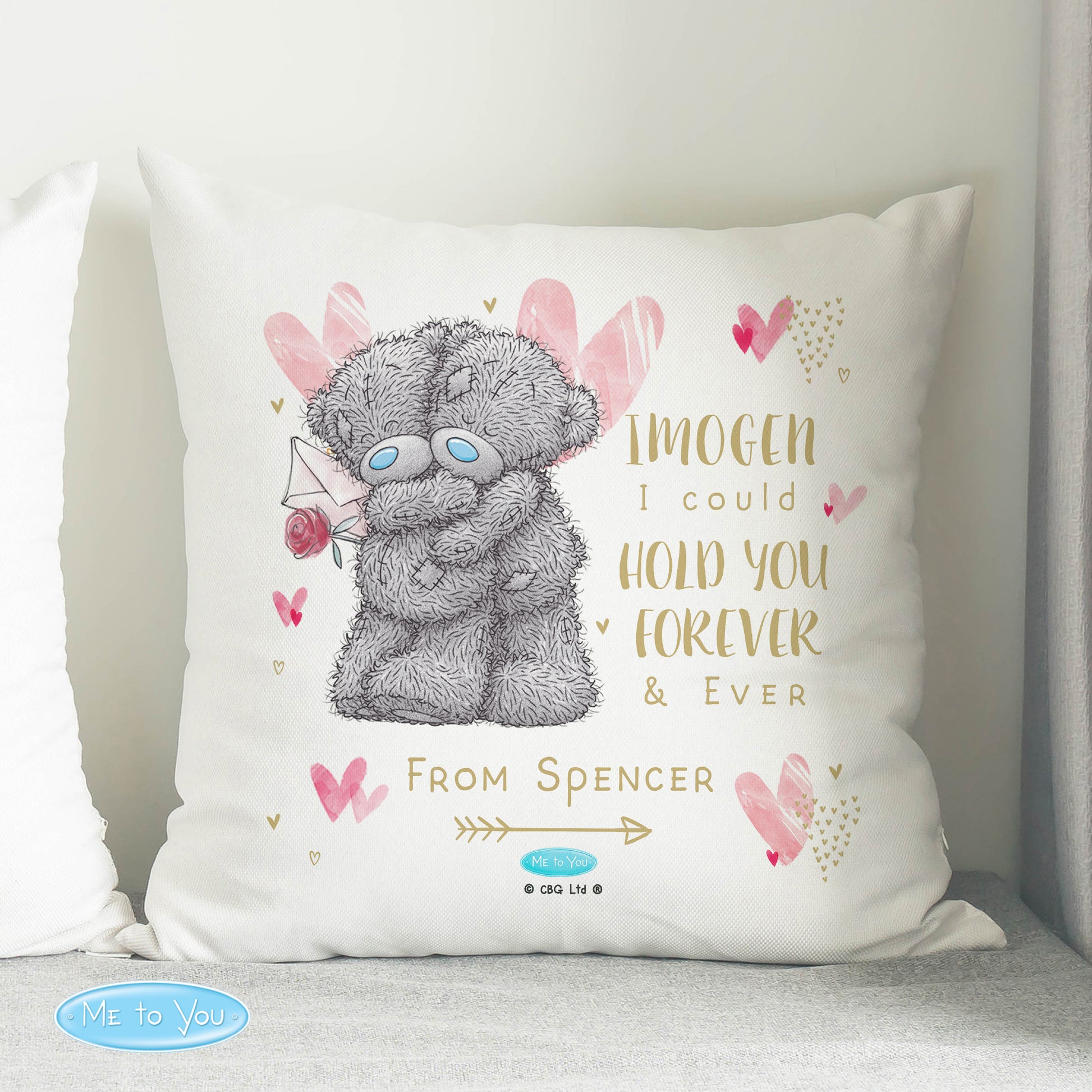 Personalised Me To You Cushion - Hold You Forever - Violet Belle Gifts - Personalised Me To You Cushion - Hold You Forever