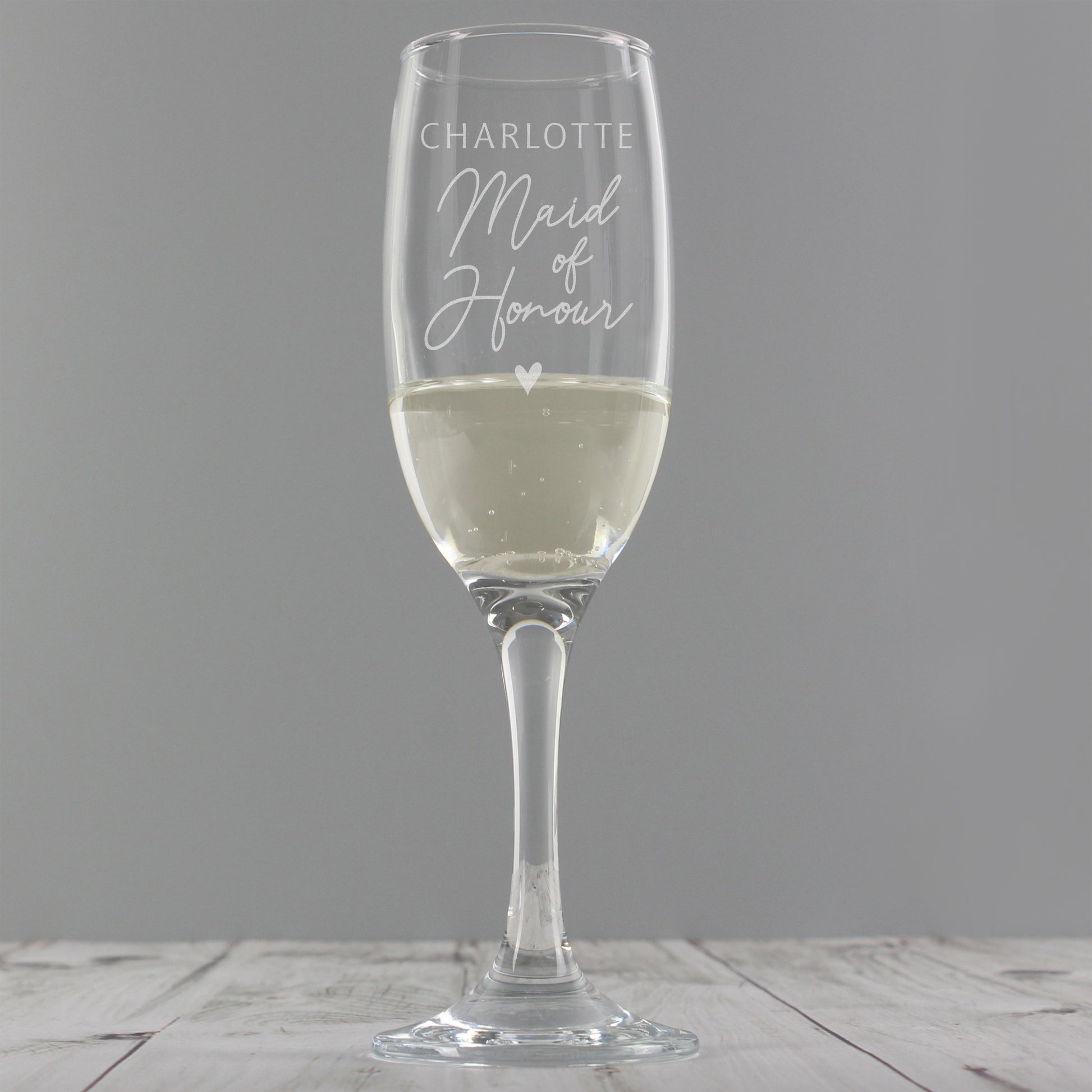 Personalised Flute Glass - Maid Of Honour - Violet Belle Gifts - Personalised Flute Glass - Maid Of Honour