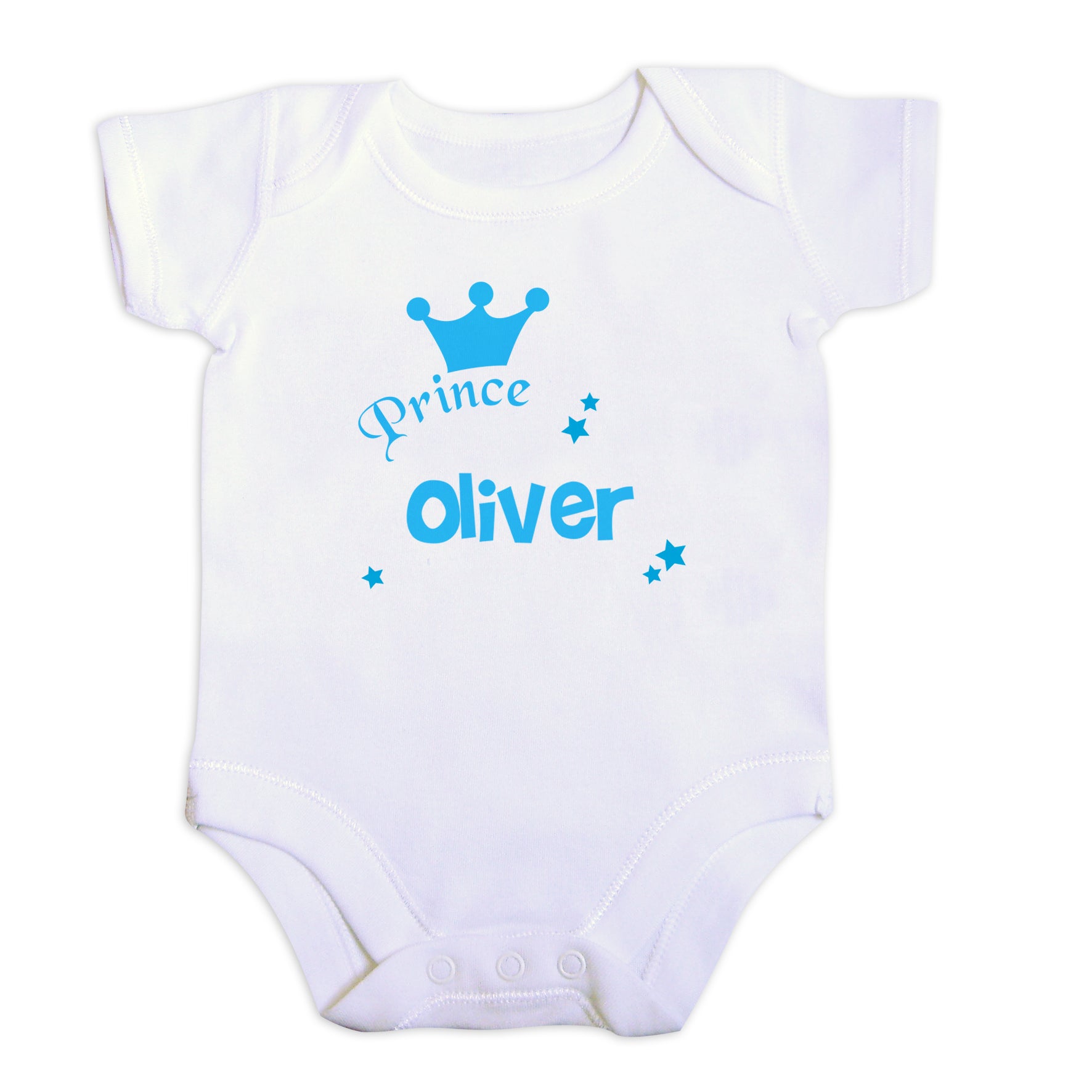 Personalised Baby Vest 0-3 Months - Prince/Princess - Violet Belle Gifts - 