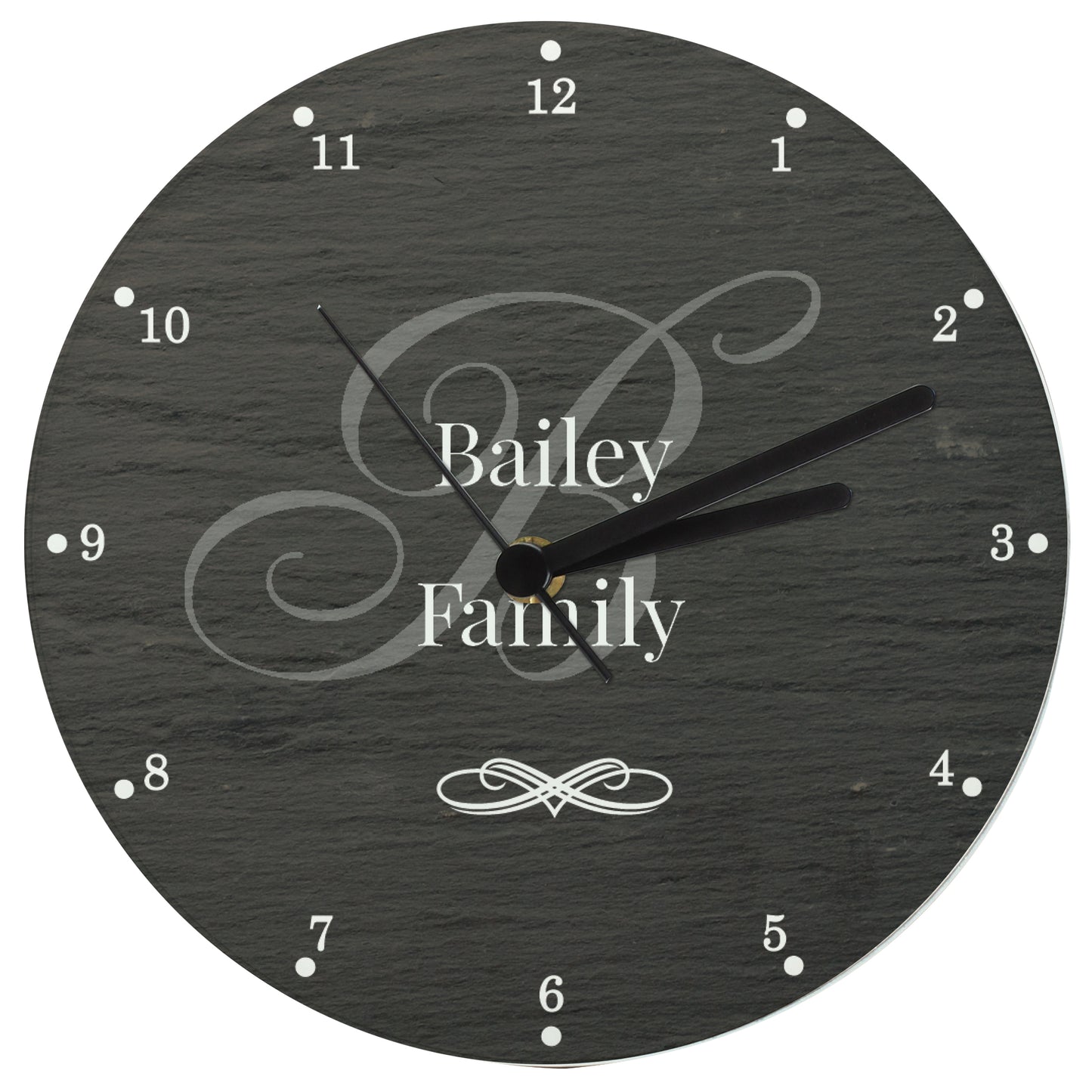 Personalised Family Glass Clock - Violet Belle Gifts - Personalised Family Wall Clock